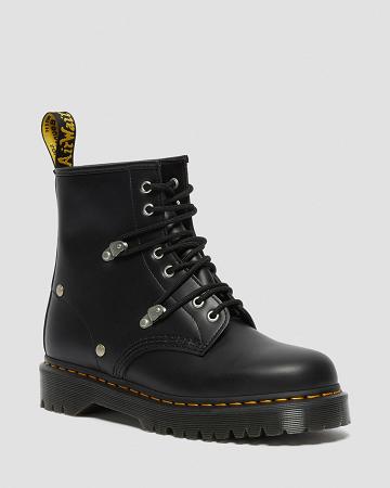 Dr Martens 1460 Bex Stud Læder Snørestøvler Dame Sort | DK 151KOR